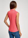 Рубашка базовая без рукавов oodji для женщины (розовый), 14905001B/45510/4D01N