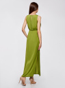 Платье макси с резинкой на талии и завязками oodji для женщины (зеленый), 21900323-1/42873/6B00N