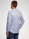 Рубашка льняная без воротника oodji для мужчины (синий), 3B320002M/21155N/7000N