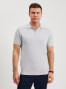 Поло вязаное из хлопка oodji для Мужчины (серый), 4L512042M/52542/2300M