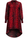 Платье шифоновое с асимметричным низом oodji для женщины (красный), 11913032/38375/4529A