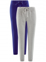 Комплект трикотажных брюк (2 пары) oodji для женщины (серый), 16700030-15T2/46173/2375N