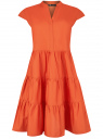Платье ярусное с коротким рукавом oodji для женщины (оранжевый), 11911058/51825/5500N