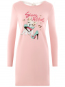 Платье трикотажное с завязками на спине oodji для Женщины (розовый), 59801021/46158/4119P