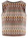 Топ из фактурной ткани с этническим узором oodji для женщины (коричневый), 15F05004/45509/3762E