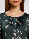 Блузка свободного кроя с вырезом-капелькой oodji для Женщины (зеленый), 21400321-2/33116/6923O