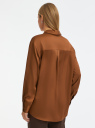 Блузка удлиненная оверсайз oodji для Женщины (коричневый), 11411229-1/50733/3700N