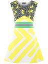 Платье трикотажное с принтом oodji для женщины (белый), 14015003/33038/1052O