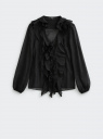 Блузка из лиоцелла с рюшами oodji для Женщины (черный), 21400407/52971/2900N