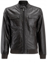 Куртка байкерская из искусственной кожи oodji для мужчины (черный), 1L511043M/44374N/2900N